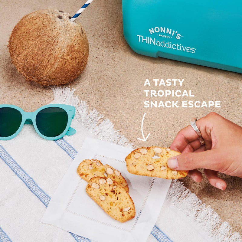 Nonni's THINaddictives Almond Thin Cookies - Mango & Coconut Biscotti Italian Cookie Thins - Sweet Crunchy & Chewy Almond Cookies - Biscotti Individually Wrapped Cookies - Kosher Coffee Cookies 4.4 oz - Image 3